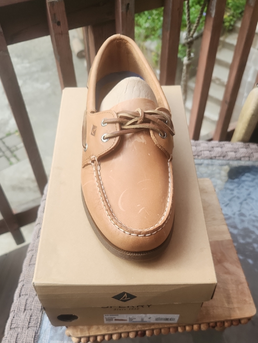 Sperry Men's Tan Leather Boat Shoe Old Money Sailing Beach Cottage Size 12